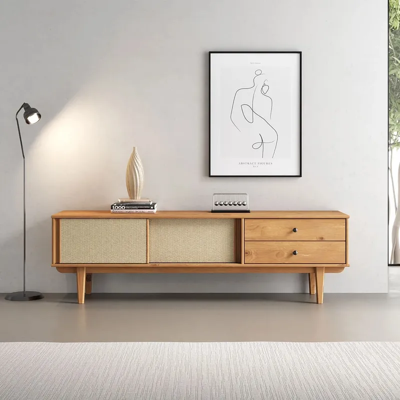 Rack TV 175CM con Ratan Serena - Madera Maciza - Muebles para TV, Uruguay | Balton