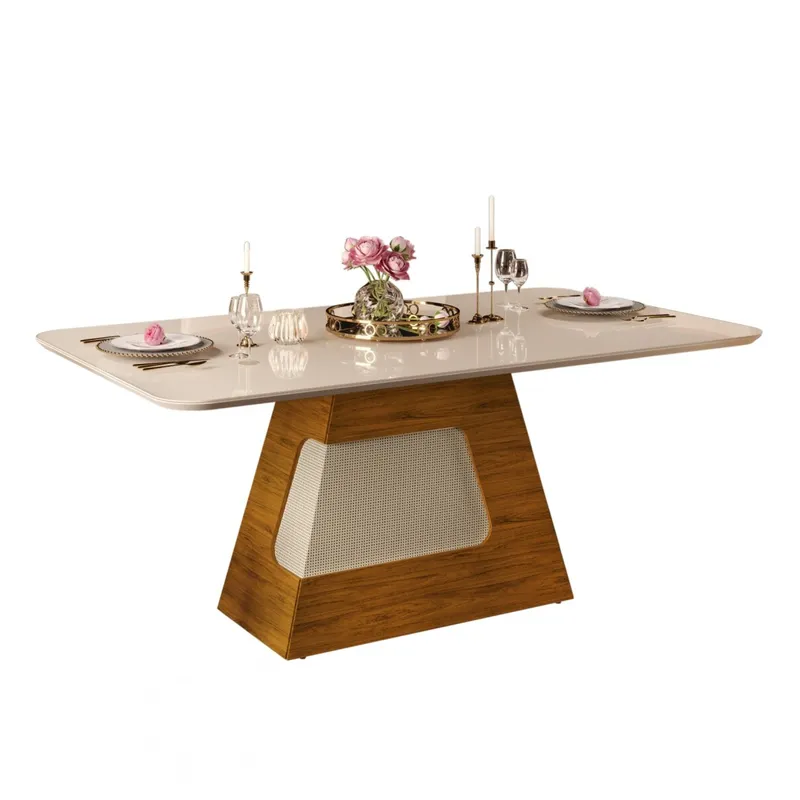 Mesa de Comedor Dala - Blanco/ Marron en Multicolor - Mesas de comedor, Uruguay | Rústico Hogar