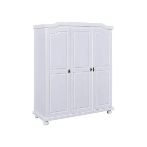 Ropero 3 Puertas Madera Maciza - Linea Bastian en Blanco - Roperos y placares, Uruguay | Rústico Hogar