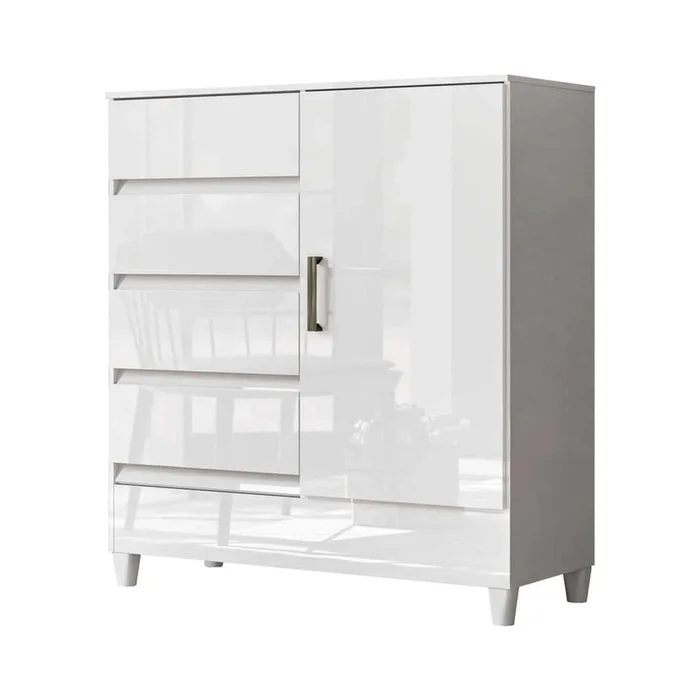 Comoda Cajonera Dormitorio 4 Cajones 1 Puerta - Cómodas, Uruguay | Lais Muebles