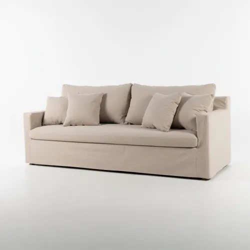 Sofá Summer con Funda - Tela Rústica - 3 cuerpos - TD5263-1636 (Capuccino) en Beige - Sillones y sofás, Uruguay | NYR