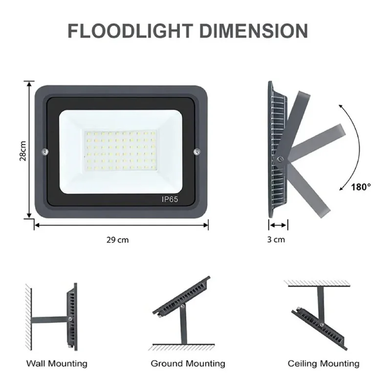 Proyector LED Apple 100W Luz Cálida en Negro - Lámparas colgantes, Uruguay | Serlux, vista 5