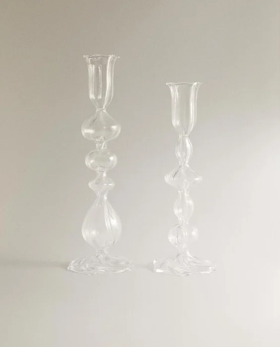 CANDELABRO CRISTAL TRANSPARENTE en Multicolor - Velas y Portavelas, Uruguay | Zara Home, vista 2