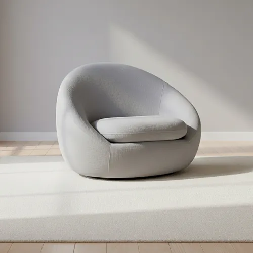 Butaca Giratoria Tela Gris Oslo en Gris - Sillones y sofás, Uruguay | Divino