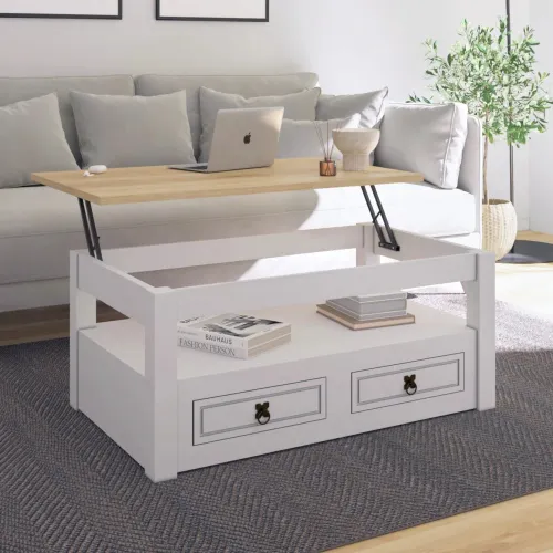 Mesa de Living Articulada - Línea Monterrey - Blanco - Mesas de living, Uruguay | Ecowood