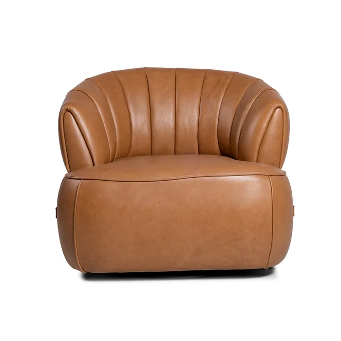 Butaca Volpi Giratoria - Cuero Advanced - Mostarda - (Preventa) en Beige - Butacas, banquetas y puffs, Uruguay | NYR, vista 2