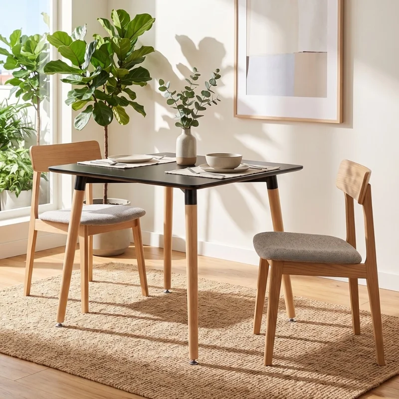Mesa de Comedor 80 - Danesa - Negro en Negro - Mesas de comedor, Uruguay | Rústico Hogar, vista 3