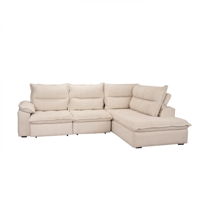 Sillón 5 Cuerpos con Chaise Retráctil y Reclinable - Cesky - Beige Izquierdo en Gris - Sillones y sofás, Uruguay | Rústico Hogar, vista 2