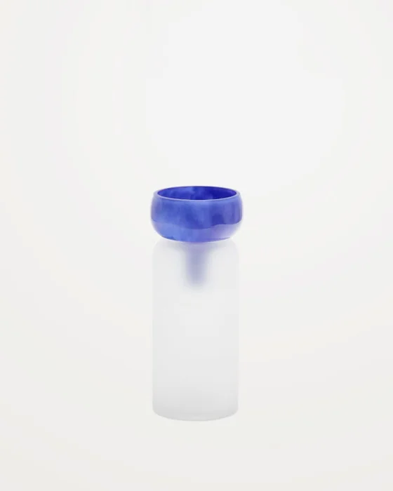 Jarrón Kelse de vidrio transparente y azul 30,5 cm en Azul - Jarrones, Uruguay | Kavehome