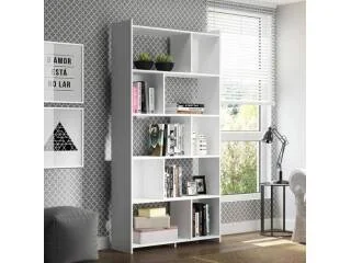 Biblioteca con divisiones Roble Dakar en Blanco - Living, Uruguay | Que Sal Muebleria, vista 3