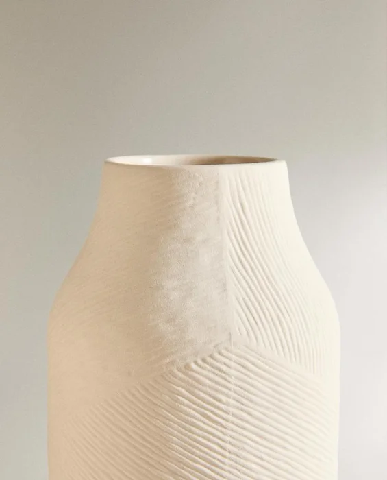 JARRÓN CERÁMICA TEXTURA en Beige - Jarrones, Uruguay | Zara Home, vista 5
