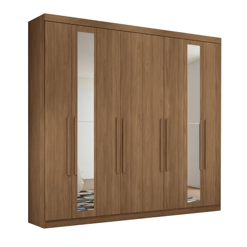 Ropero Placares Master Vip 8 Puertas 8 Estantes Con Espejo Jatoba en JATOBA - Respaldos de cama, Uruguay | Soy Hogar