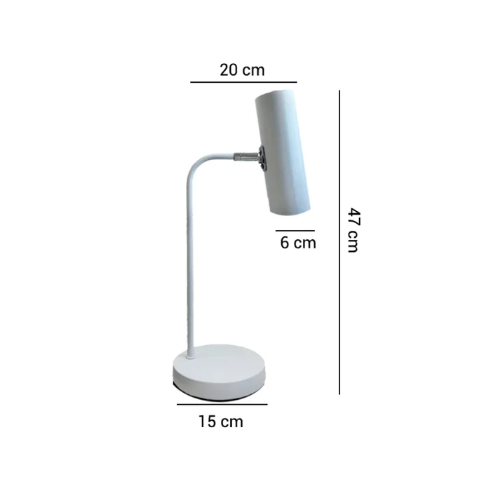 Lámpara de Mesa Córcega Blanco en Blanco - Lámparas de mesa, Uruguay | Serlux, vista 5