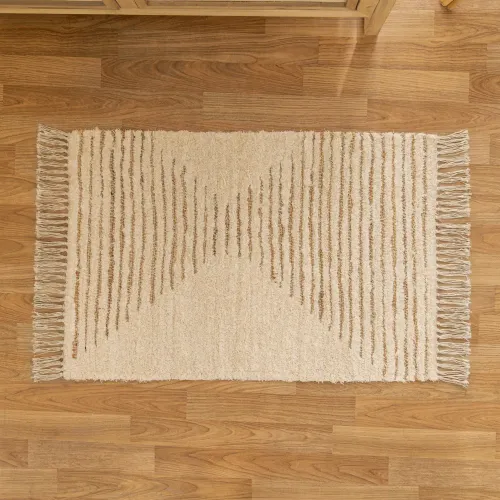 Alfombra de Ambiente Yute y Algodón Rayas Geo - Textiles, Uruguay | Arredo