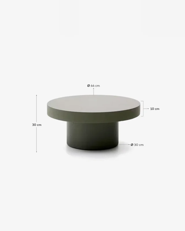 Mesa de centro Aiguablava de cemento - verde Ø 66 cm en Verde - Mesas de living, Uruguay | Kavehome, vista 7