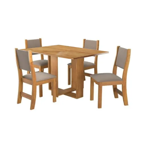 Juego De Comedor 4 Sillas Tapizadas Tapa Rectangular Mdp - Mesas de comedor, Uruguay | Soy Hogar