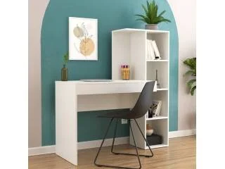 Escritorio con repisa auxiliar Nogal en Marrón - Escritorios, Uruguay | Quesal, vista 5