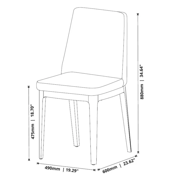 Silla de Comedor City - Línea Nevada - Cuero sintético en Marrón - Sillas, Uruguay | Ecowood, vista 3
