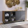Aparador Buffet Living 4 Puertas Tiradores Metálicos Dorados en NEGRO MATE - Aparadores y recibidores, Uruguay | Soy Hogar, vista 8 de 8