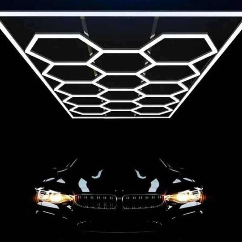 Luminaria De Techo Hexagonal T5 Fria en Blanco - Lámparas colgantes, Uruguay | Serlux, vista 3