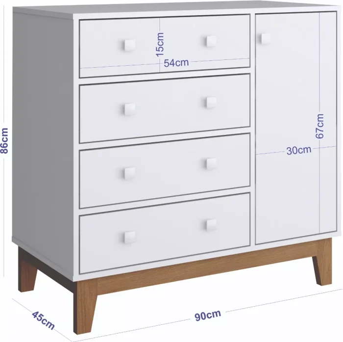 Cajonera Roma con puerta - Cómodas, Uruguay | RM Muebles y Deco, vista 3