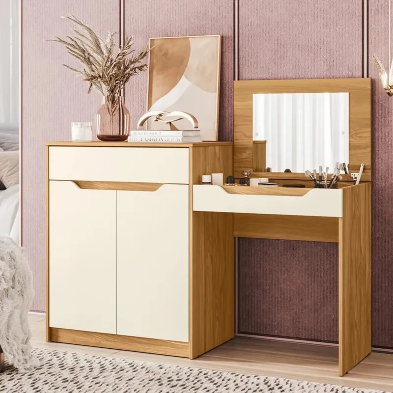 Escritorio Tocador 1 puerta 1 cajón - Trend - FIT - Marron en Marrón - Escritorios, Uruguay | Ecowood