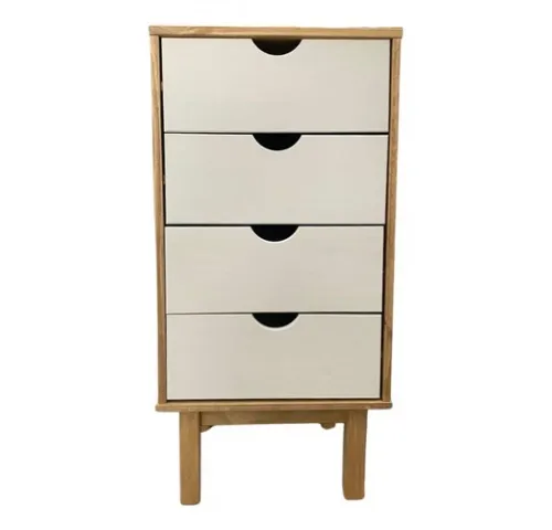Cajonera 4 C Mel/gris Linea Nordica en Madera Maciza - Cómodas, Uruguay | Que Sal Muebleria