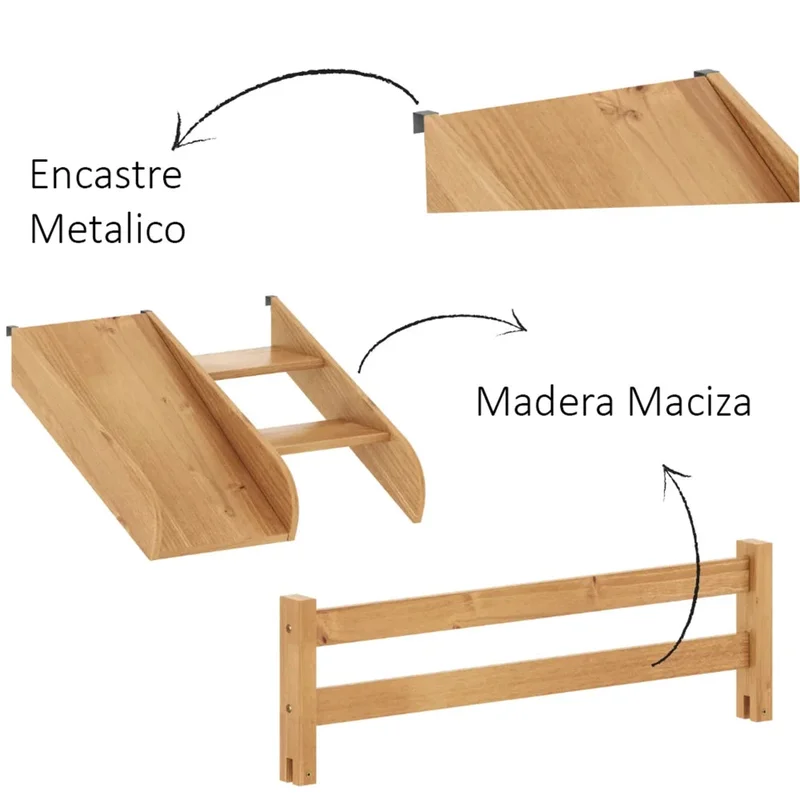 Cama marinera 1 Plaza Infantil - Marrón en Madera natural - Dormitorio, Uruguay | Ecowood, vista 5