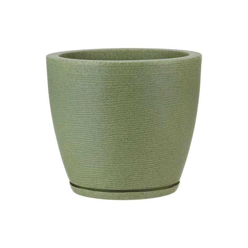 MACETA AMSTERDA GRAPHITO EFECTO PIEDRA VERDE 27X28CM en Verde - Macetas, Uruguay | Decohogar