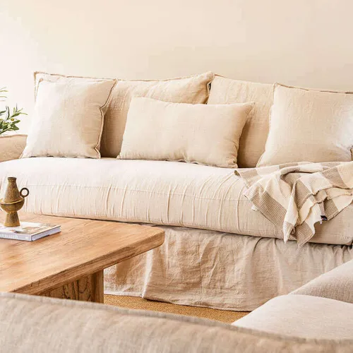 SILLON ALMA LINO BEIGE - 2.30 MTS en Beige - Sillones y sofás, Uruguay | La Iberica