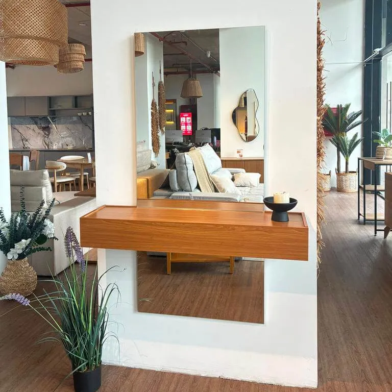 Espejo con Estante de Pared Decoración 100% MDF con Cajon - Balton Hogar - Espejos, Uruguay | Balton