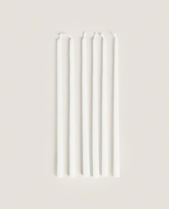 PACK VELAS LARGAS DECORATIVAS CILINDRO (PACK DE 6) en Blanco - Velas y Portavelas, Uruguay | Zara Home, vista 2