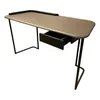 ESCRITORIO 1 CAJON TAPA MADERA CHOCOLATE SUAVE PATAS EN HIERRO LAQUEADAS EN NEGRO en Beige - Escritorios y sillas de escritorio, Uruguay | Champagne Home, vista 3 de 3