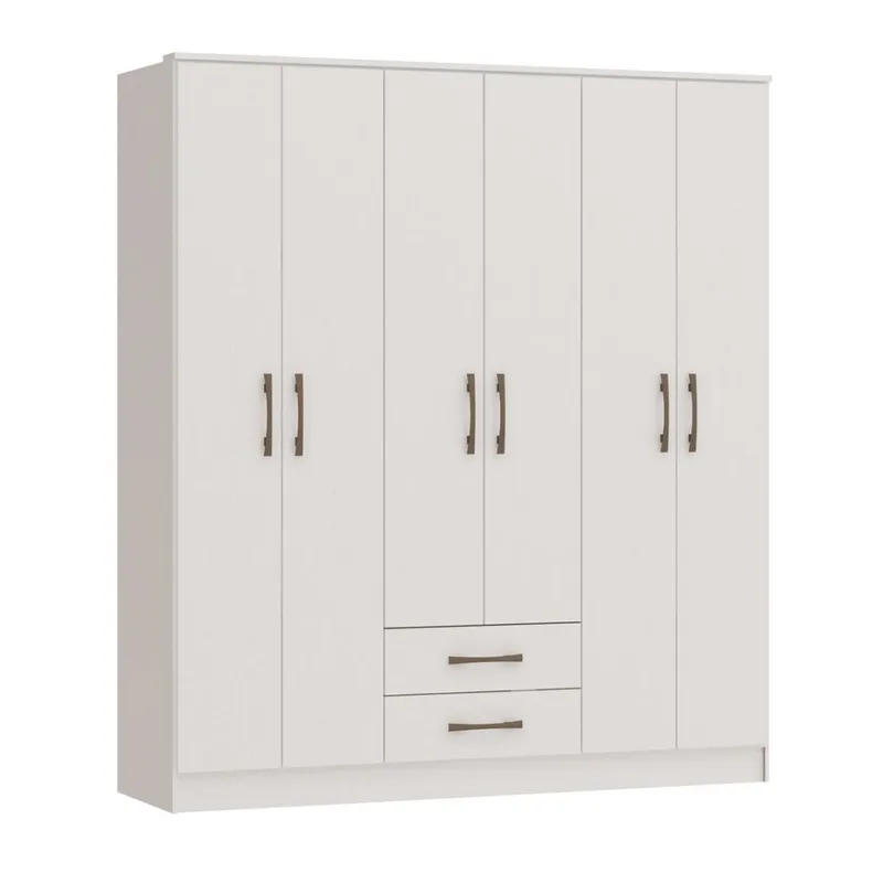 CASTRO - ROPERO PEQUIN 6 PTAS BLANCO 4600AB - Roperos y placares, Uruguay | Alfa Ventas