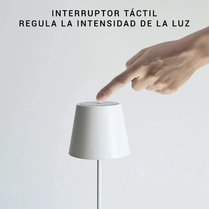 Lámpara de Mesa Roger Recargable Dimerizable Blanca en Blanco - Lámparas de mesa, Uruguay | Serlux, vista 6