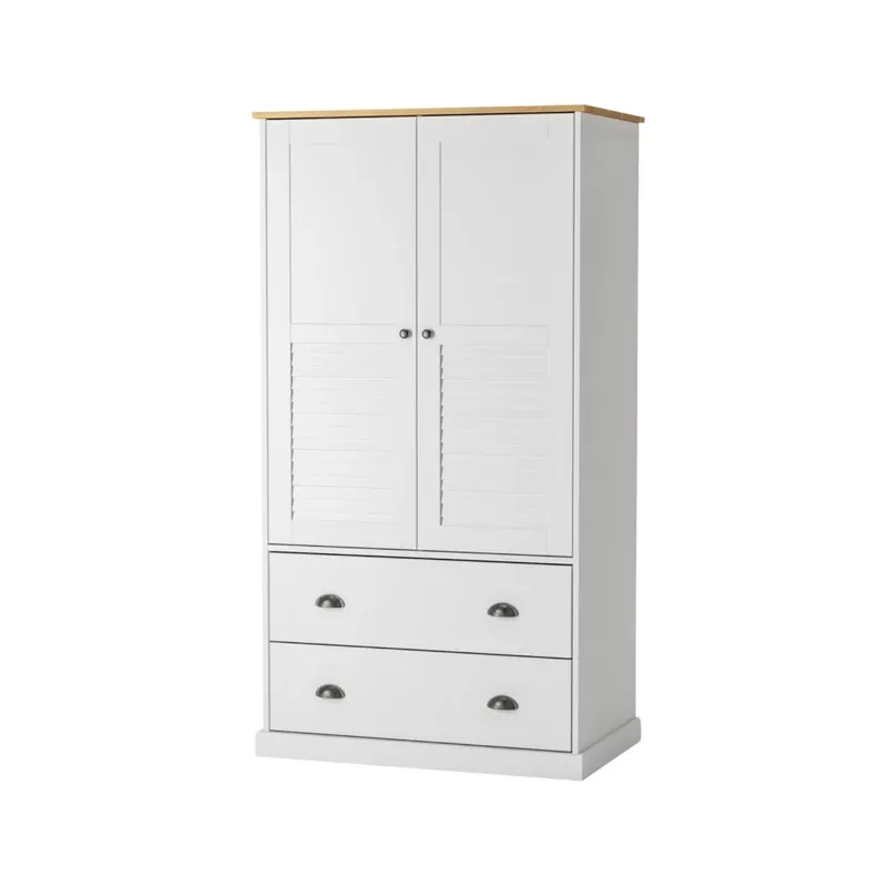Ropero 2 Puertas - 2 Cajones - Línea Oslo - Blanco en Blanco - Roperos y placares, Uruguay | Ecowood