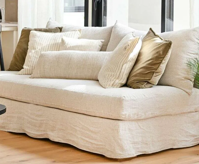 SILLON MANUELA 2.20 MTS - LINO CRUDO en Off-white - Sillones y sofás, Uruguay | La Iberica