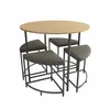 Mesa redonda 90 cms diámetro con 4 bancos Miel y Negro en Multicolor - Mesas de comedor, Uruguay | Champagne Home, vista 1 de 3