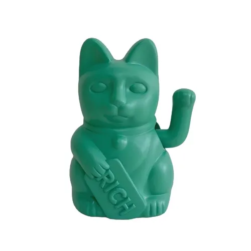 GATO DECORATIVO 12.5x10.5x16.5CM VERDE/FORTUNA en Verde - Decoración, Uruguay | Koz
