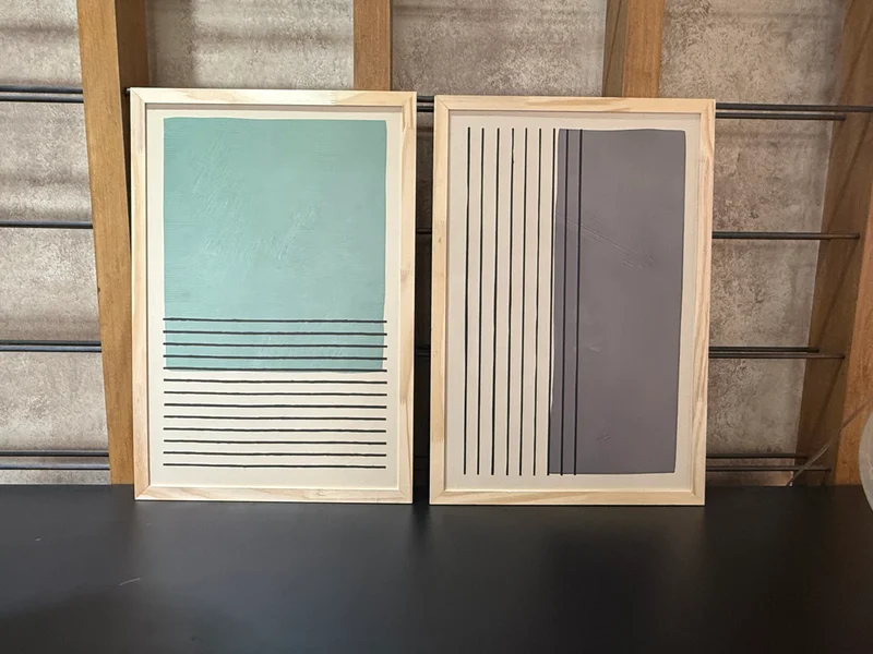 KIT 2 - Abstracto Celeste/Gris - 40 x 60 en Multicolor - Decoración de pared, Uruguay | Berna home, vista 3