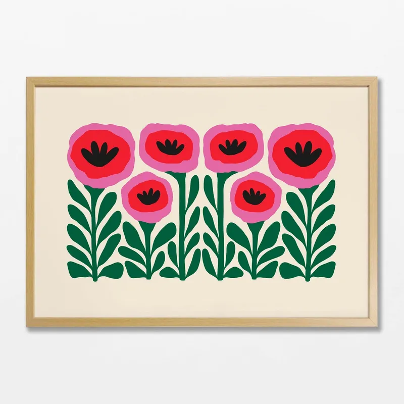Amapolas Horizontal en Multicolor - Láminas, Uruguay | La Cuadrería