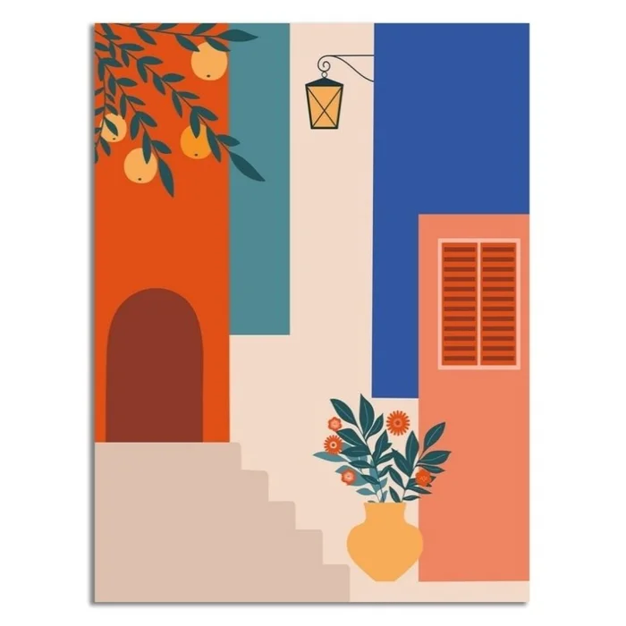 CUADRO CANVAS 30x40cm ESCALERA COLORES 1 en Multicolor - Decoración de pared, Uruguay | Decohogar