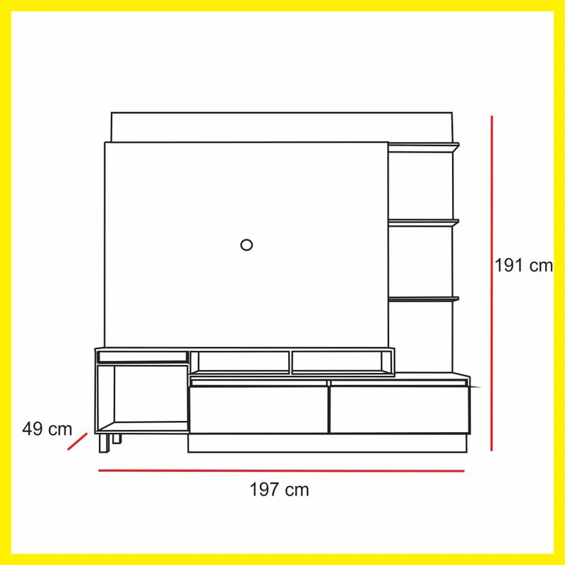 Producto: Modular Itapua 143 de AMARELO - Muebles para TV, Uruguay | Amarelo, vista 3