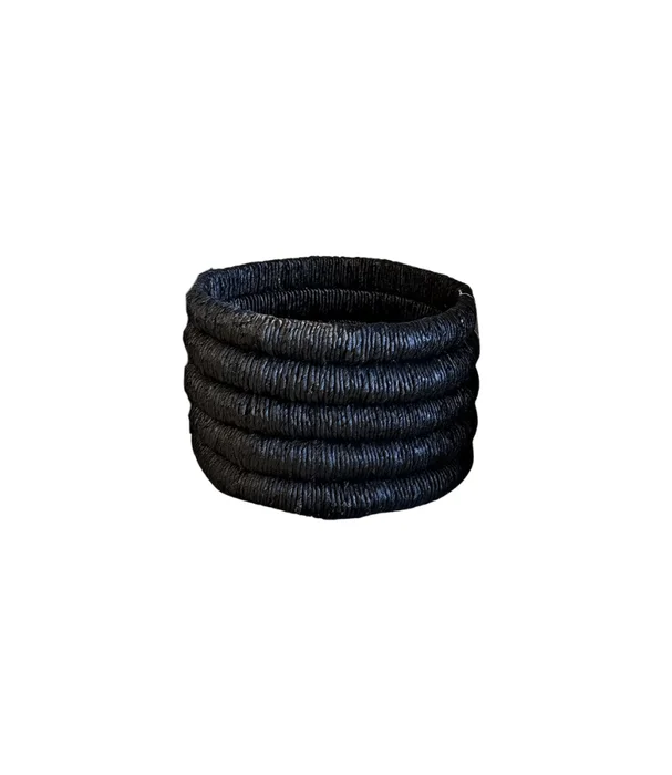 CANASTO CRAFTS TRENZADO ESPIRAL NEGRO en Negro - Canastos, Uruguay | Masinfinito Casa