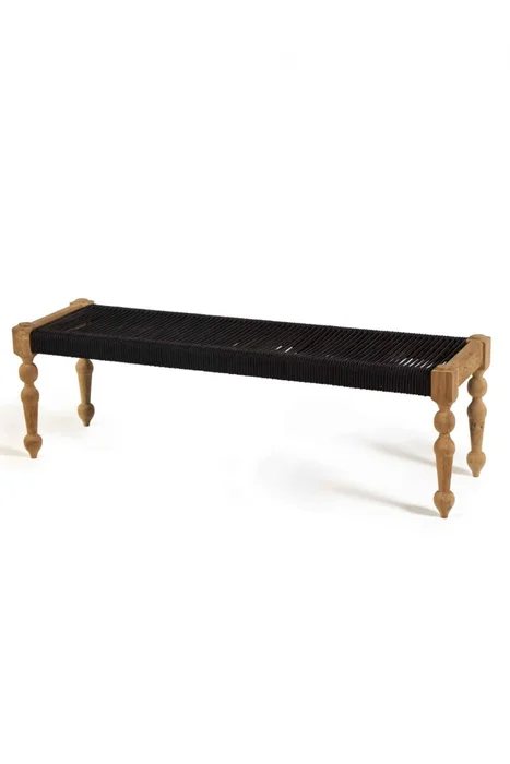BANCO ULISES MADERA/CUERDA 140X40X45H 122107 - Butacas, banquetas y puffs, Uruguay | Vinibel