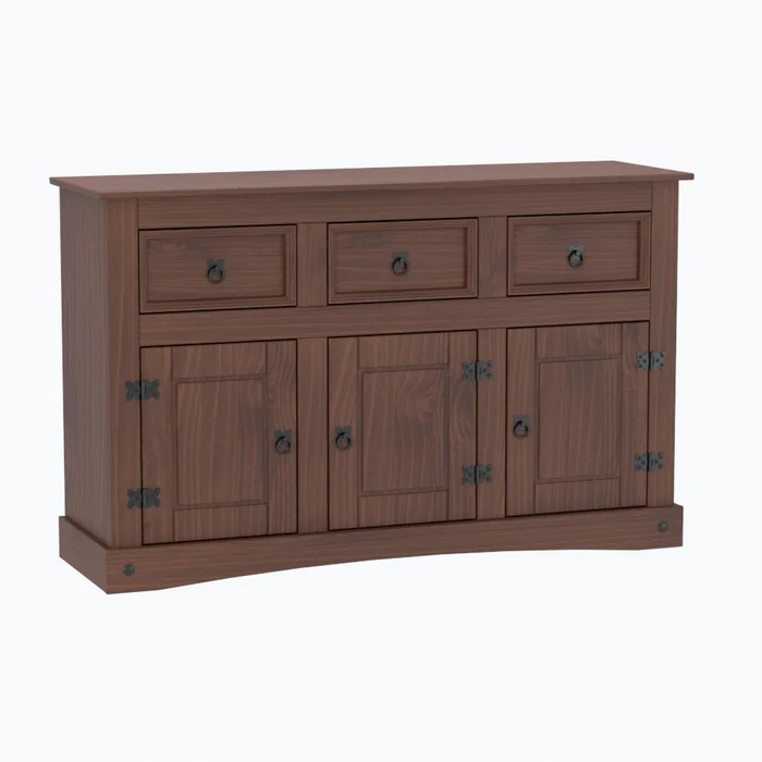 Bargueño Aparador Linea Mexicana 3 Puertas 3 Cajones E1515 en Marrón - Aparadores y recibidores, Uruguay | Soy Hogar