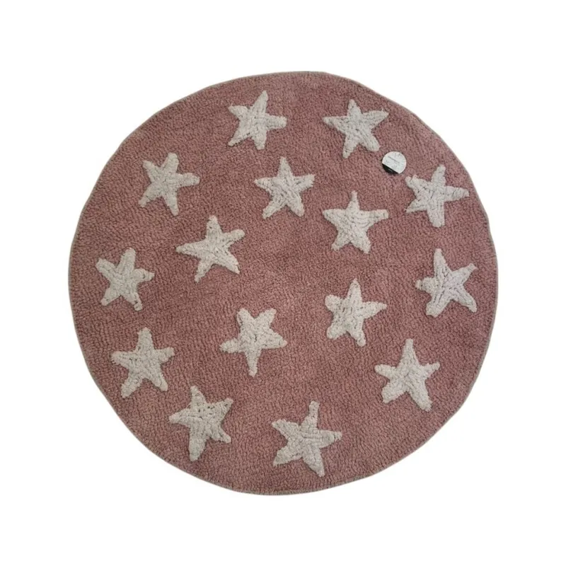 ALFOMBRA REDONDA POP 100CM ROSA ESTRELLAS - Textiles, Uruguay | Decohogar