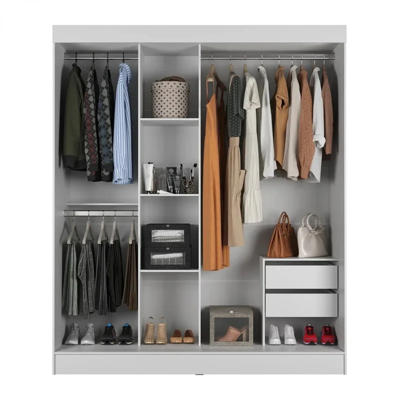 Ropero 3 Puertas Wardrobe - Blanco Mate en Blanco - Roperos y placares, Uruguay | Rústico Hogar, vista 3