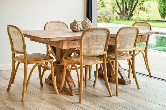 MESA COMEDOR EXTENSIBLE - 1.40 A 1.90 MTS - OLMO en Madera natural - Mesas de comedor, Uruguay | La Iberica, vista 6