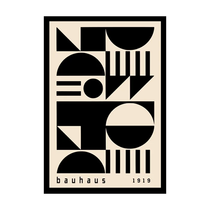 Cuadro Bauhaus Constructivista Marco Negro 40x60cm en Negro - Decoración de pared, Uruguay | Alta Gracia Deco